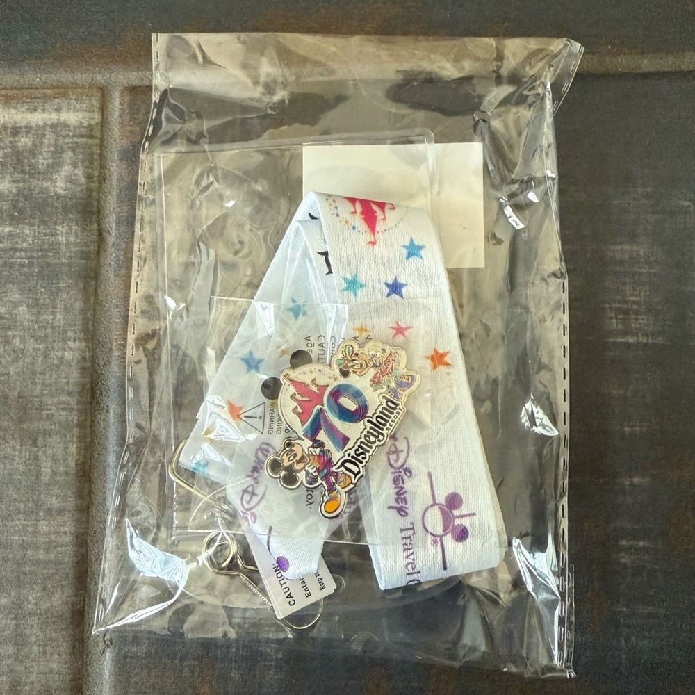 Disneyland 70th Anniversary lanyard and pin
